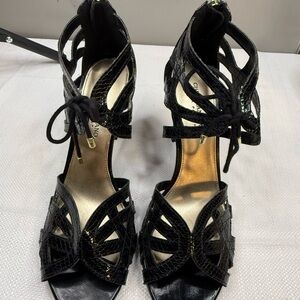 Christian Siriano Black Strappy Heels